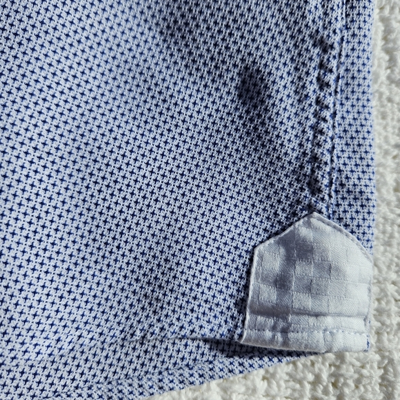 Maceoo XL Long Sleeve Dress Shirt Italian Button-Down Blue White Top 100% Cotton - Picture 3 of 16